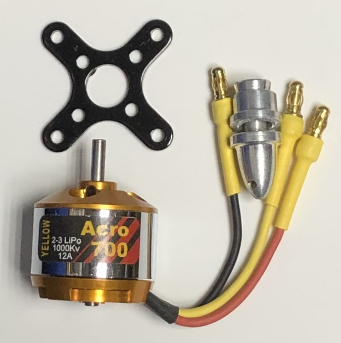 ACRO 700 YELLOW, MOTOR BRUSHLESS Y ACCESORIOS