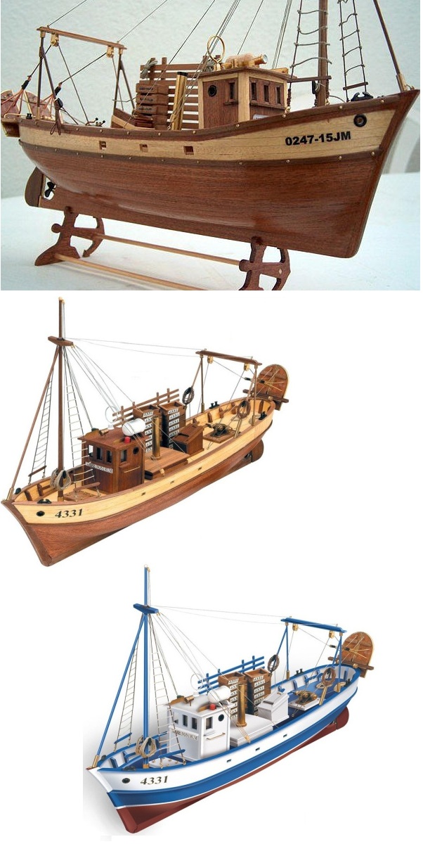 Maqueta Barco Pesquero kits en construccion en madera de haya Keranova 