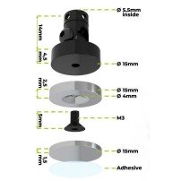 SISTEMA DE MONTAJE MAGNETICO PARA CARROCERIA, NEGRO