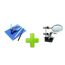 SET DE HERRAMIENTAS BASICO PARA MODELISMO + ROBOT ELECTRONICA LUPA CH-13001