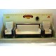 CONJUNTO UN SOFA Y DOS SILLONES COLOR CAOBA