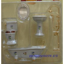 BAÑO DE PORCELANA CON CINCO PIEZAS CON DUCHA