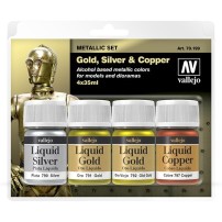 SET METALICOS: ORO, ORO VIEJO, LATA Y COBRE, 35 ML