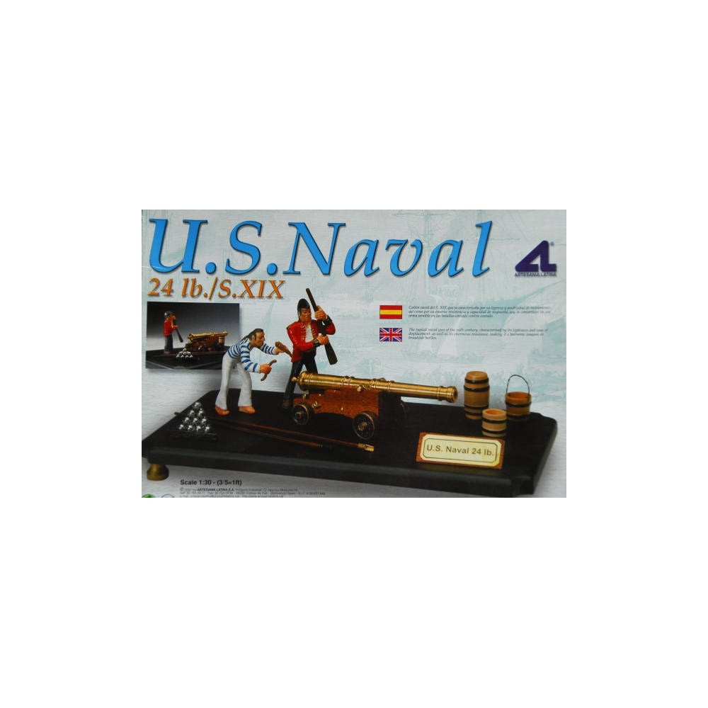 U.S. CAÑON BRITISH NAVAL 24 LIBRAS, 1/30 (PINTADO PARA ENSAMBLAR)