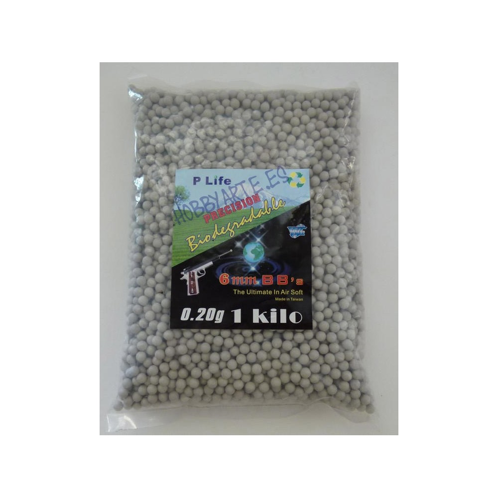 6 MM 2 GR, BOLSA DE BOLAS BIODEGRADABLES, 5000 UNID  (1 KG)