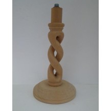PIE DE LAMPARA SALOMONICA VACIA DE HAYA , 20 CM DE ALTO