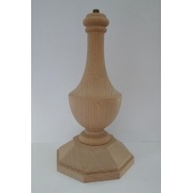 PIE DE LAMPARA OCTOGONAL DE HAYA, 24 CM DE ALTO