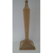 PIE DE LAMPARA CUADRADA DE HAYA, 38 CM DE ALTO