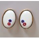 PENDIENTES OVALES BLANCOS  (1,9X2,5 CM)