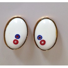 PENDIENTES OVALES BLANCOS  (1,9X2,5 CM)
