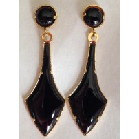 PENDIENTES LANCEOLADOS, 2 ESMALTES  (4,3 CM)