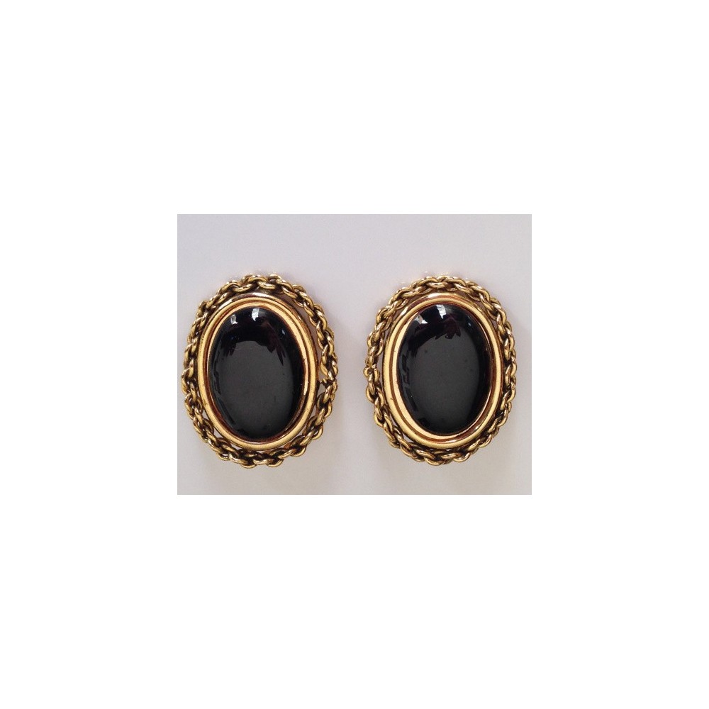 PENDIENTES OVAL CON CADENA  (2,7X3,3 CM)