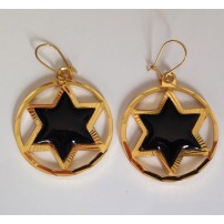 PENDIENTES REDONDOS CON ESTRELLA  (DIAM. 3 CM)