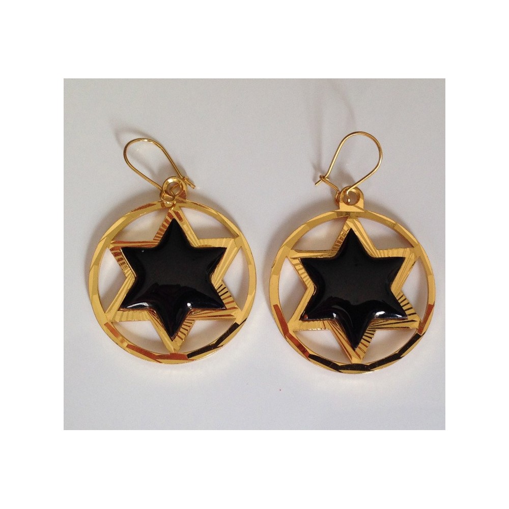 PENDIENTES REDONDOS CON ESTRELLA  (DIAM. 3 CM)