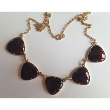 COLLAR TRIANGULOS MARRON TRANSPARENTE, 5 ESMALTES  (46CM)