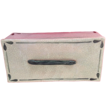CAJA RECTANGULAR CRAQUELADA CON HOJAS EN ESQUINA  (17,5X8,5 CM)