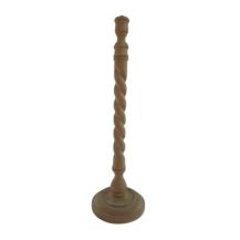 PIE DE LAMPARA  SALOMONICA EN HAYA, 55 CM DE ALTO