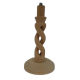 PIE DE LAMPARA SALOMONICA VACIA DE HAYA , 20 CM DE ALTO