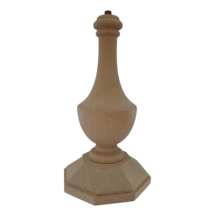 PIE DE LAMPARA OCTOGONAL DE HAYA, 24 CM DE ALTO