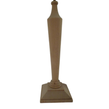 PIE DE LAMPARA CUADRADA DE HAYA, 38 CM DE ALTO