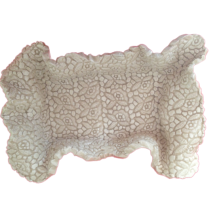 BANDEJA RECTANGULAR CON BORDADO COLOR MARFIL  (22X15,5 CM)