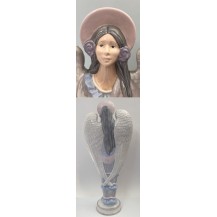 ANGEL HISPANICO, CON COCCION EN HORNO DE CERAMICA  (19X40 CM)