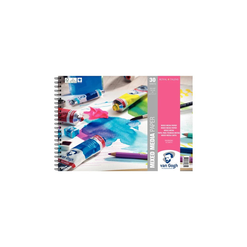 A5, BLOC DE PAPEL PARA TECNICAS MIXTAS DE 5,8X8,3 CM 300 GR, 30 HOJAS