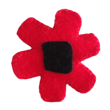 BROCHE FLOR ROJA  (6,5X7 CM)