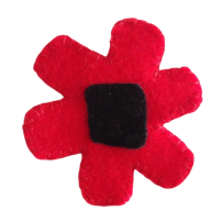 BROCHE FLOR ROJA  (6,5X7 CM)