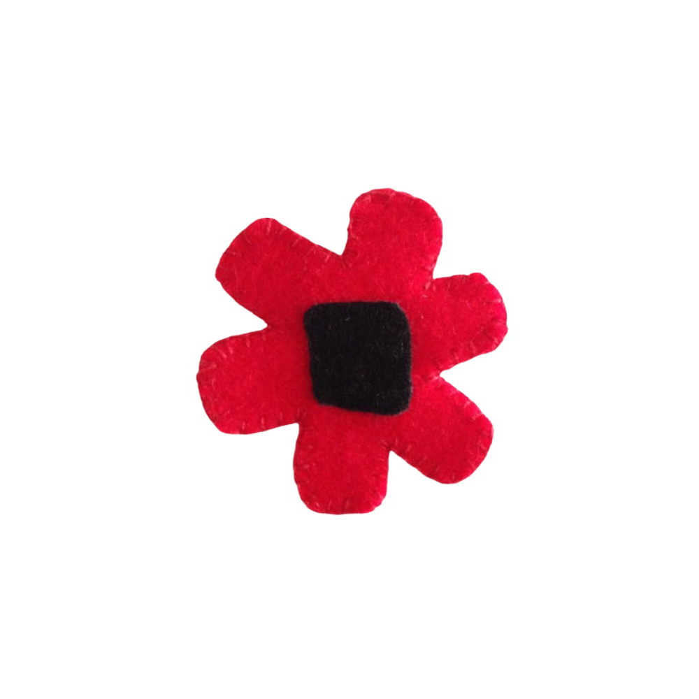 BROCHE FLOR ROJA  (6,5X7 CM)