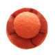 BROCHE CIRCULO NARANJA Y TUL  (DIAM. 5,5 CM)