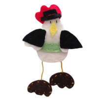 BROCHE DE POLLITO CON CINTURON VERDE  (8,2X12 CM)