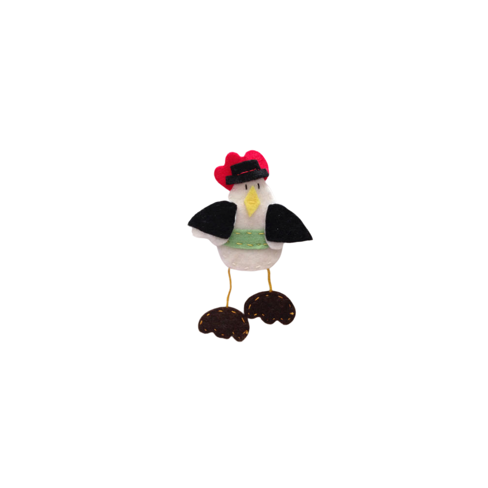 BROCHE DE POLLITO CON CINTURON VERDE  (8,2X12 CM)