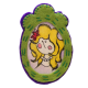 BROCHE OVALADO CON BORDE LILA  (5,5X8,9 CM)