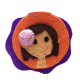 BROCHE CON ONDAS LILAS  (DIAM. 7,5 CM)