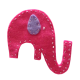 BROCHE ELEFANTE ROSA  (9X9 CM)