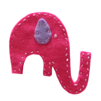 BROCHE ELEFANTE ROSA  (9X9 CM)