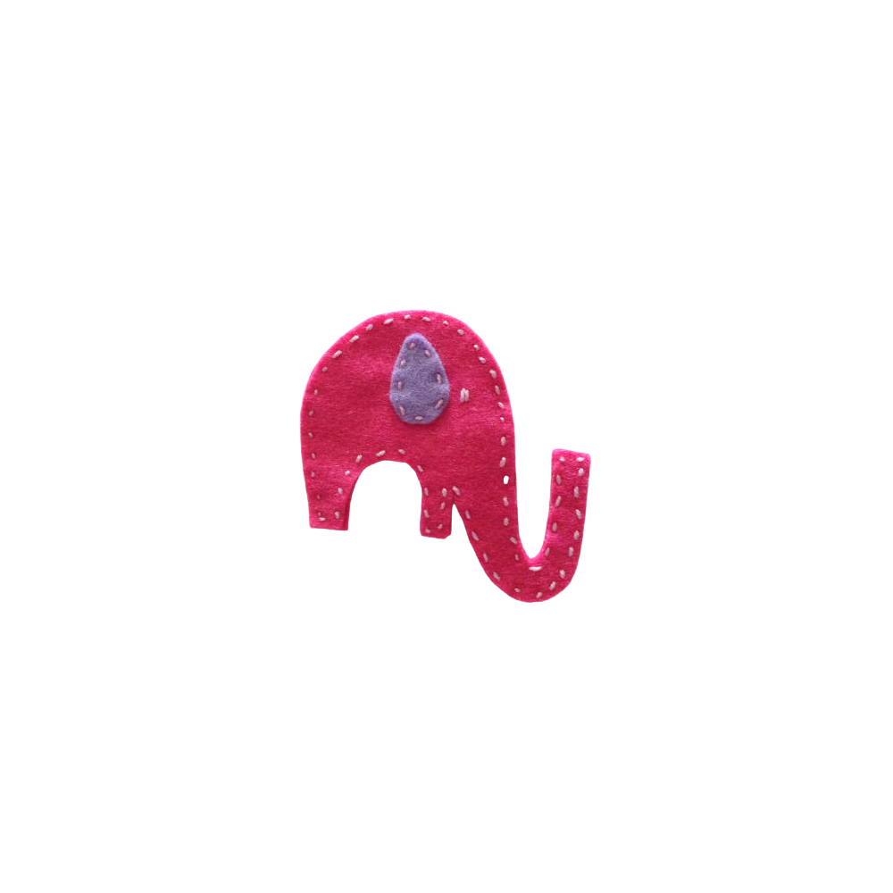 BROCHE ELEFANTE ROSA  (9X9 CM)