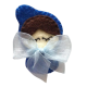 BROCHE MUÑECA CON LAZO PLATA  (6X8 CM)