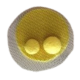 BROCHE AMARILLO Y TUL  (DIA. 6,5 CM)