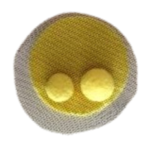 BROCHE AMARILLO Y TUL  (DIA. 6,5 CM)