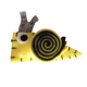BROCHE DE CARACOL AMARILLO  (8,5X6 CM)