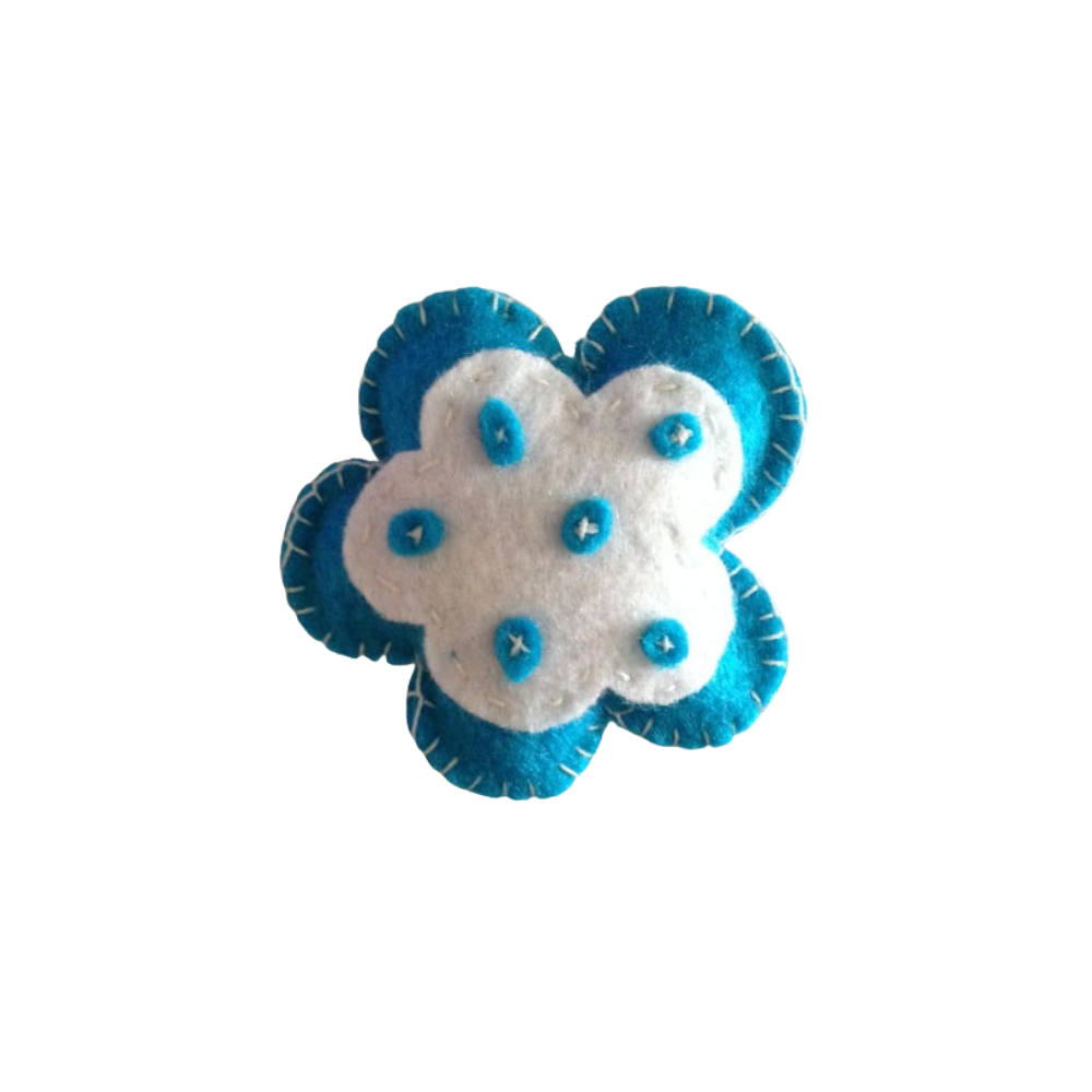 BROCHE ESTRELLA AZUL  (DIAM. 6,8 CM)