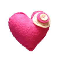 BROCHE CORAZON ROSA  (6X6 CM)