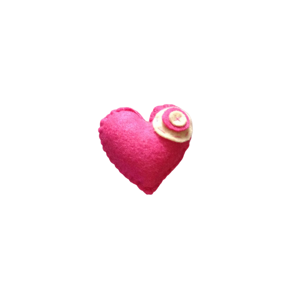 BROCHE CORAZON ROSA  (6X6 CM)