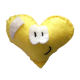 BROCHE CORAZON AMARILLO CON SONRISA  (6,5X5,7 CM)
