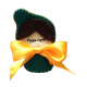 BROCHE MUÑECA CON LAZO AMARILLO  (6,6X8,2 CM)