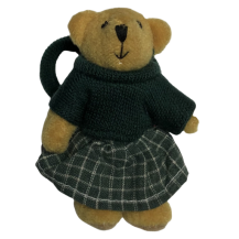 COLETERO, OSO CON VESTIMENTA VERDE  (APROX. 7,5 CM)