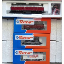 CONJUNTO LOCOMOTORA Y 3 VAGONES MERCANCIAS