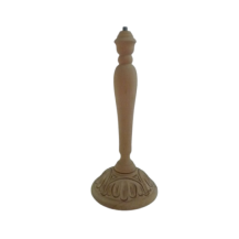 PIE DE LAMPARA CON BASE TALLADA DE HAYA, 33 CM DE ALTO